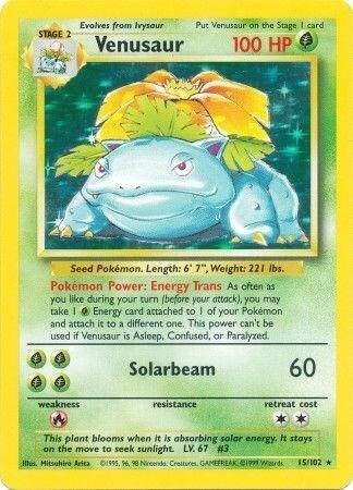 Holografiskt Venusaur från Base Set