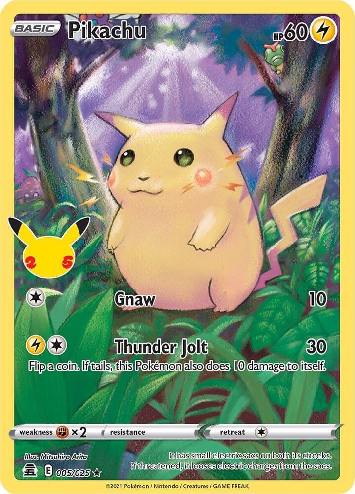 Pikachu 25-årsjubileum illustrationskort